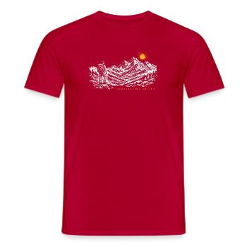 Hiker Sunrise Destination Relief Light - Men's T-Shirt - red - Front - AI Model Male 178 dark (178cm)