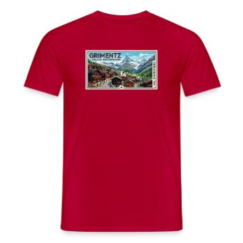 Grimentz Alpenpanorama Poster - Männer T-Shirt - Rot - Vorne - AI Model Male 178 dark (178cm)