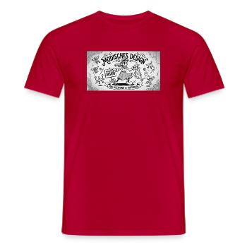 Nähkunst Modedesign Comic - Männer T-Shirt - Rot - Vorne - AI Model Male 178 dark (178cm)