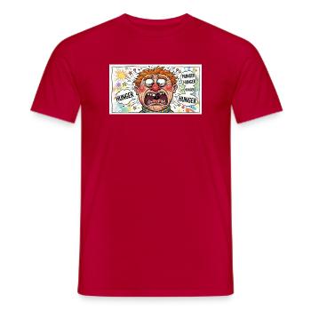 Caricature de la faim : Look explosif de dessin animé - T-shirt homme - rouge - Devant - AI Model Male 178 dark (178cm)