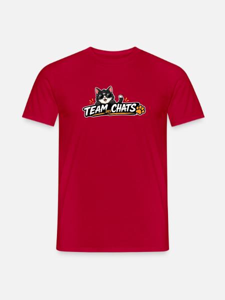 Team des Chats noirs horizontal - T-shirt homme - rouge