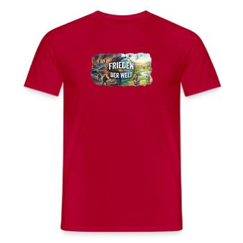 Frieden der Welt - Männer T-Shirt - Rot - Vorne - AI Model Male 178 dark (178cm)