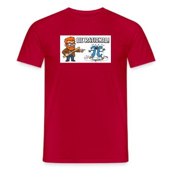 Be Rational Math Cartoon - Männer T-Shirt - Rot - Vorne - AI Model Male 178 dark (178cm)