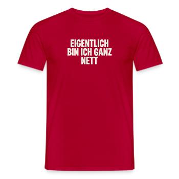 Eigentlich bin ich ganz nett - Männer T-Shirt - Rot - Vorne - AI Model Male 178 dark (178cm)