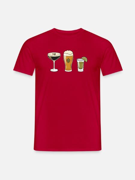 Cocktail Bier Shot - Männer T-Shirt - Rot