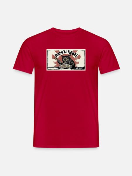 Ramen-Rebellenkatze - Männer T-Shirt - Rot
