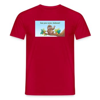 BIS BALD, PAVIAN. - Männer T-Shirt - Rot - Vorne - AI Model Male 178 dark (178cm)