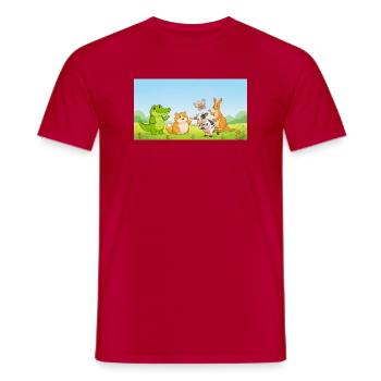 Bis später, Alligator, lustige Tiere, die sich verabschieden - Männer T-Shirt - Rot - Vorne - AI Model Male 178 dark (178cm)