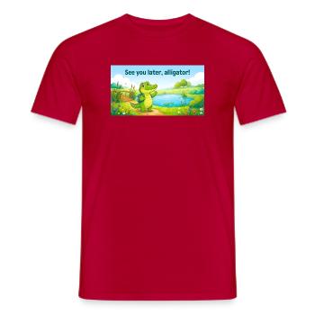 BIS SPÄTER, ALLIGATOR. - Männer T-Shirt - Rot - Vorne - AI Model Male 178 dark (178cm)
