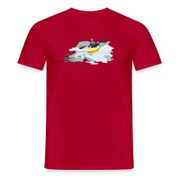 Kajakfahrer im Wildwasserwirbel - Männer T-Shirt - Rot - Vorne - AI Model Male 178 dark (178cm)