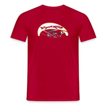 Kiter actif avec trajectoire dynamique - T-shirt homme - rouge - Devant - AI Model Male 178 dark (178cm)