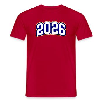 2026 Jahr - Männer T-Shirt - Rot - Vorne - AI Model Male 178 dark (178cm)