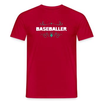 Baseball Ornament Style - Men's T-Shirt - red - Front - AI Model Male 178 dark (178cm)