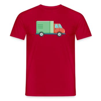 Delivery truck - Men's T-Shirt - red - Front - AI Model Male 178 dark (178cm)