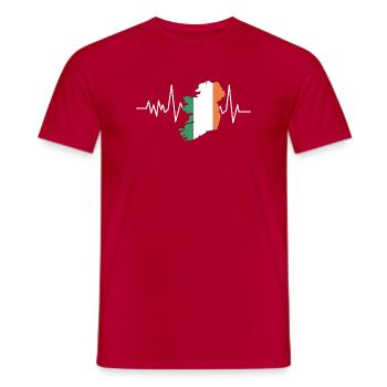 Herzschlag Irland Flagge - Männer T-Shirt - Rot - Vorne - AI Model Male 178 dark (178cm)