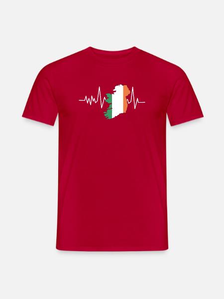 Herzschlag Irland Flagge - Männer T-Shirt - Rot