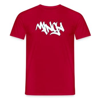 Minga Graffiti Neon Outline München - Männer T-Shirt - Rot - Vorne - AI Model Male 178 dark (178cm)
