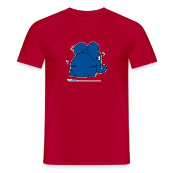 The elephant is hiding - Men's T-Shirt - red - Front - AI Model Male 178 dark (178cm)