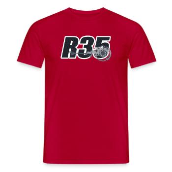 R35 - Men's T-Shirt - red - Front - AI Model Male 178 dark (178cm)