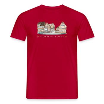 Schwäbisch Hall, Süddeutschland, Zeichnung - Männer T-Shirt - Rot - Vorne - AI Model Male 178 dark (178cm)