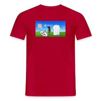 Chiot suspendu pour traîner - T-shirt homme - rouge - Devant - AI Model Male 178 dark (178cm)