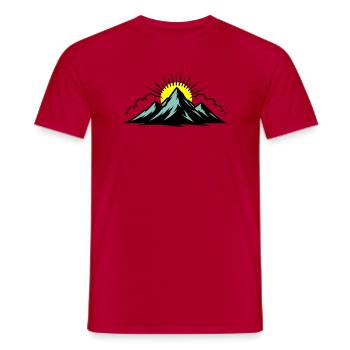 Montagnes Nuages Sommets - T-shirt homme - rouge - Devant - AI Model Male 178 dark (178cm)