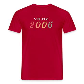 T-Shirt 20 Ans 2006 Grunge Distressed - T-shirt homme - rouge - Devant - AI Model Male 178 dark (178cm)