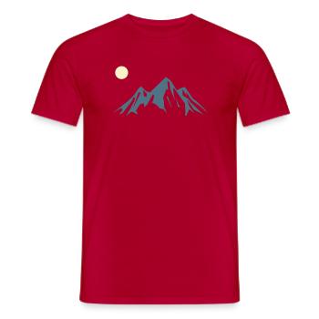 Mountain Silhouette Sunrise - Men's T-Shirt - red - Front - AI Model Male 178 dark (178cm)