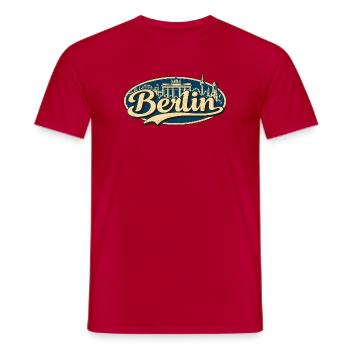 Berlin Vintage Stadtmotiv - Männer T-Shirt - Rot - Vorne - AI Model Male 178 dark (178cm)