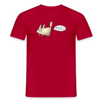 Farting Dog Funny Dog Design - Men's T-Shirt - red - Front - AI Model Male 178 dark (178cm)