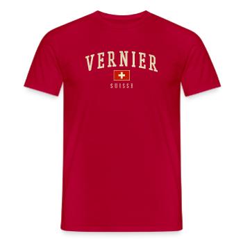 Vernier Suisse Emblem Vintage - Männer T-Shirt - Rot - Vorne - AI Model Male 178 dark (178cm)