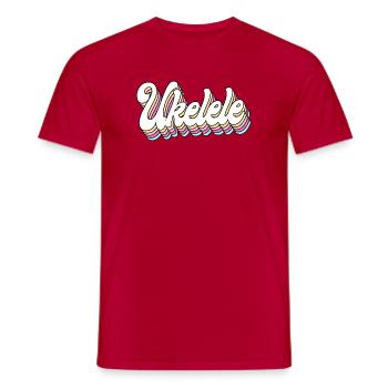 Ukulélé hawaïen ukulélé rétro vintage - T-shirt homme - rouge - Devant - AI Model Male 178 dark (178cm)