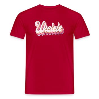 Ukulélé hawaïen ukulélé rétro vintage - T-shirt homme - rouge - Devant - AI Model Male 178 dark (178cm)