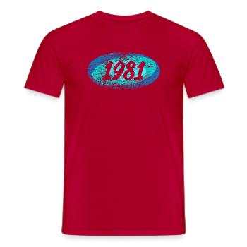 Retro 1981 - Männer T-Shirt - Rot - Vorne - AI Model Male 178 dark (178cm)