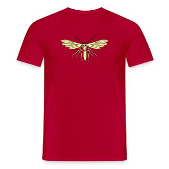 Feather moth - Men's T-Shirt - red - Front - AI Model Male 178 dark (178cm)