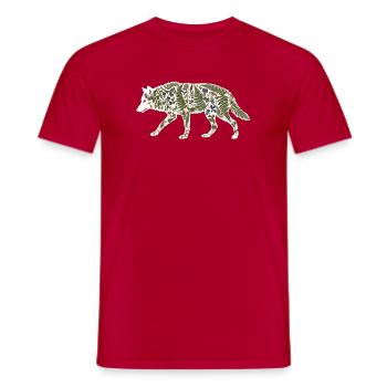 wolf-botanical - Männer T-Shirt - Rot - Vorne - AI Model Male 178 dark (178cm)