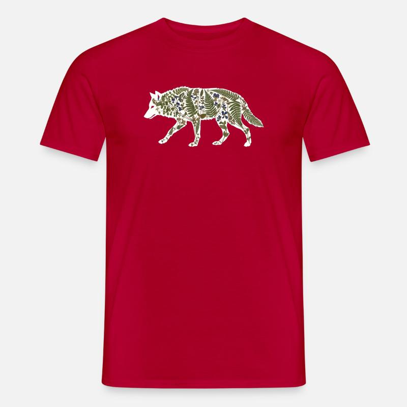 wolf-botanical - Männer T-Shirt - Rot