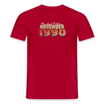 35e anniversaire Édition limitée (SCR) 11/1990 - T-shirt homme - rouge - Devant - AI Model Male 178 dark (178cm)