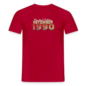 35e anniversaire édition limitée (SCR) 12/1990 - T-shirt homme - rouge - Devant - AI Model Male 178 dark (178cm)