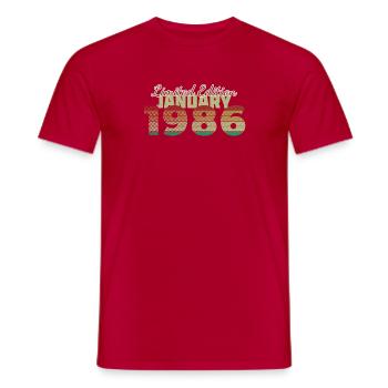 40e anniversaire Édition Limitée (SCR) 01/1986 - T-shirt homme - rouge - Devant - AI Model Male 178 dark (178cm)