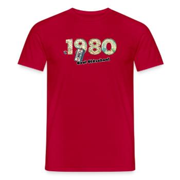 Vintage rétro – cassette – Cool Olds des années 1980 - T-shirt homme - rouge - Devant - AI Model Male 178 dark (178cm)