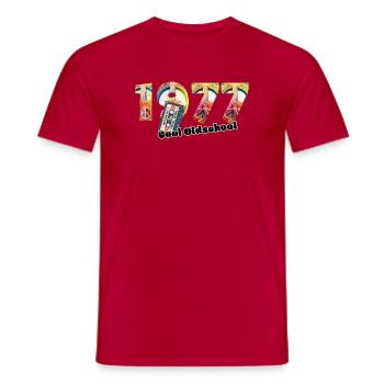 1977 Vintage Retro – Cassette – Cool Olds - Men's T-Shirt - red - Front - AI Model Male 178 dark (178cm)