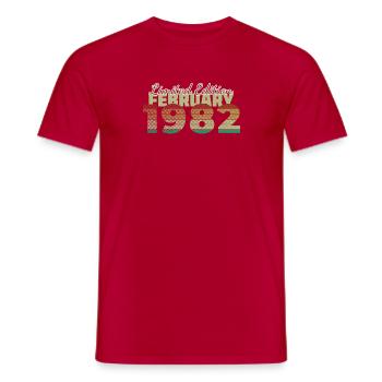 44e anniversaire Édition Limitée (SCR) 02/1982 - T-shirt homme - rouge - Devant - AI Model Male 178 dark (178cm)