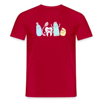 Receptionist Dentist - Men's T-Shirt - red - Front - AI Model Male 178 dark (178cm)