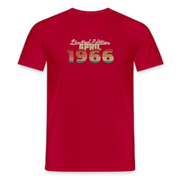 60th Birthday Limited Edition (SCR) 04/1966 - Men's T-Shirt - red - Front - AI Model Male 178 dark (178cm)