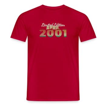 25th Anniversary Limited Edition (SCR) 04/2001 - Men's T-Shirt - red - Front - AI Model Male 178 dark (178cm)