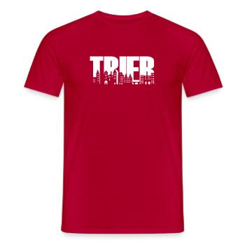 Trèves - Horizon - Fonts - Moselle Rhénanie-Palatinat - T-shirt homme - rouge - Devant - AI Model Male 178 dark (178cm)