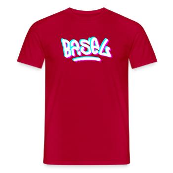 Basel Day Graffiti - Men's T-Shirt - red - Front - AI Model Male 178 dark (178cm)