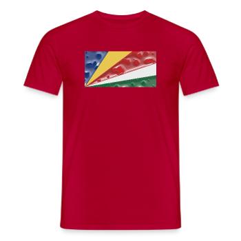 Country Seychelles - Men's T-Shirt - red - Front - AI Model Male 178 dark (178cm)