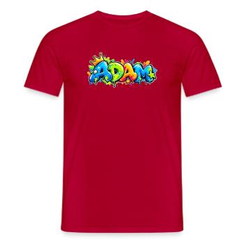Nennen Sie Adam Graffiti Fluo: das Geschenk, das umhaut! - Männer T-Shirt - Rot - Vorne - AI Model Male 178 dark (178cm)